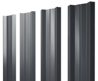 Евроштакетник М-образный 0,35x110 мм серый RAL 7024 1м